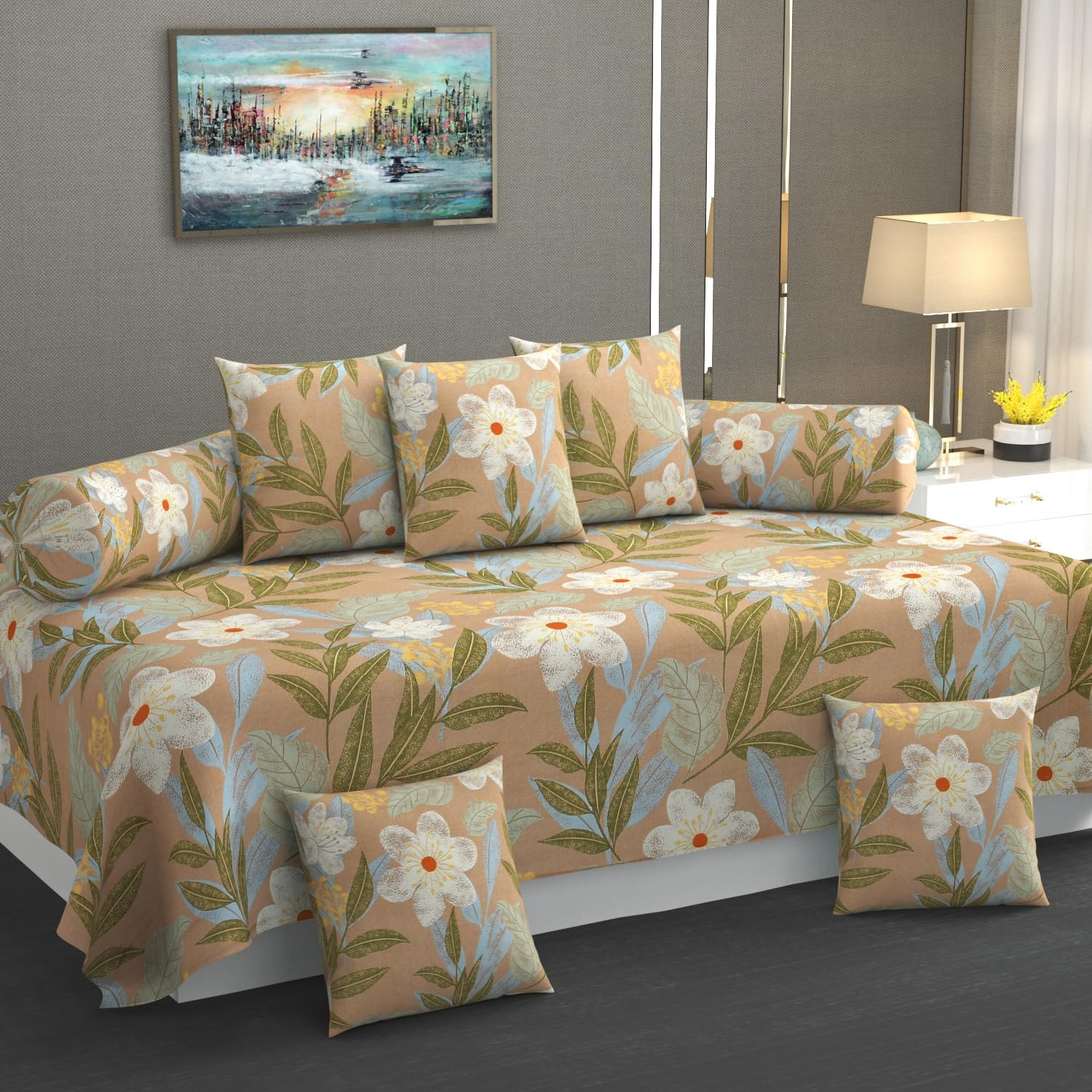 5D Microfiber Diwan Covers Set of 8Pcs (5+2+1) (SR8)-image-40
