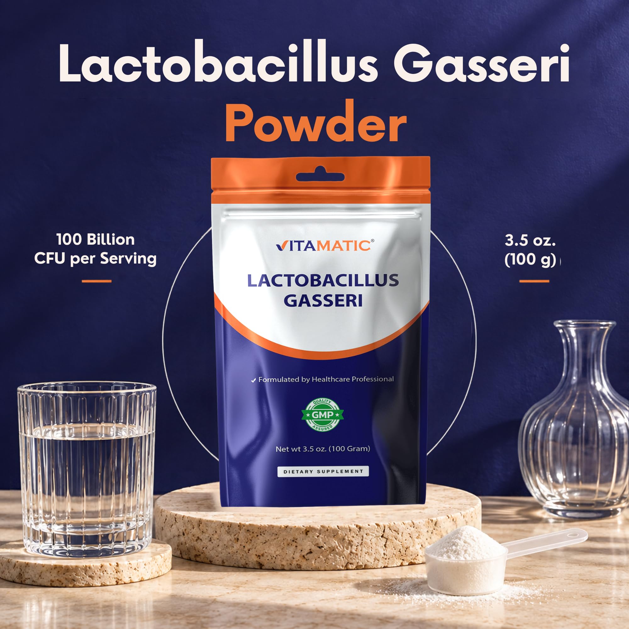 Vitamatic Lactobacillus Gasseri Probiotic Powder - Digestive Health Support - 100 Gram (3.5 OZ) - 100 Servings — Amazon image 3