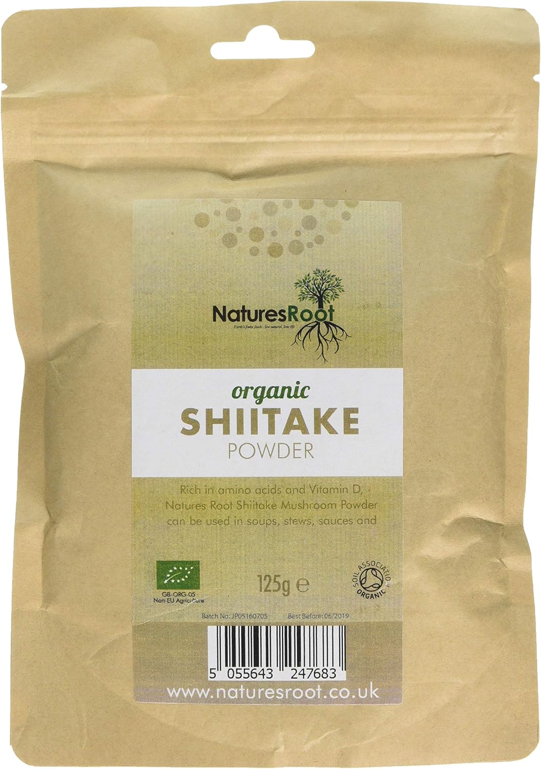 Natures Root Organic Superfoods Shiitake Powder – 125g