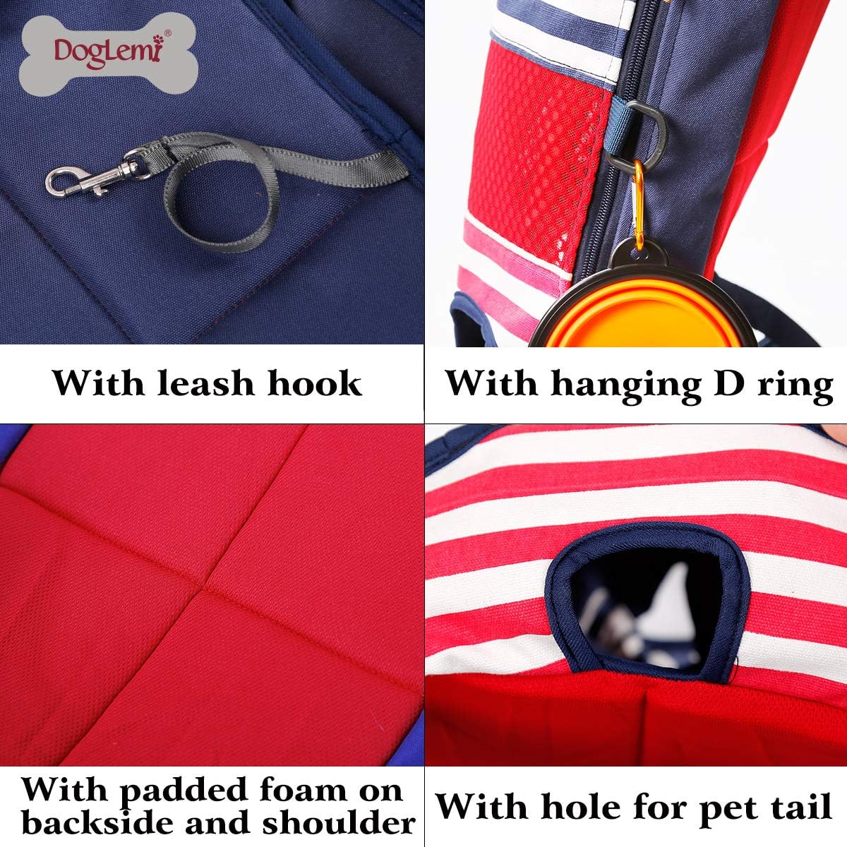 Jranter Dog Carrier Backpack - Legs Out Front-Facing Pet Carrier Backpack for Small Medium Large Dogs, Airline Approved Hands-Free Cat Travel Bag for Walking Hiking Bike and Motorcycle
