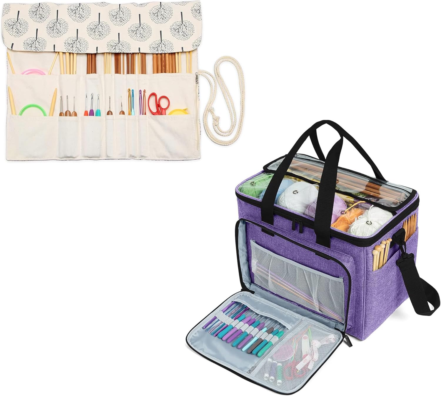 Teamoy Knitting Bag with Knitting Needle Case- NO Accessories Included