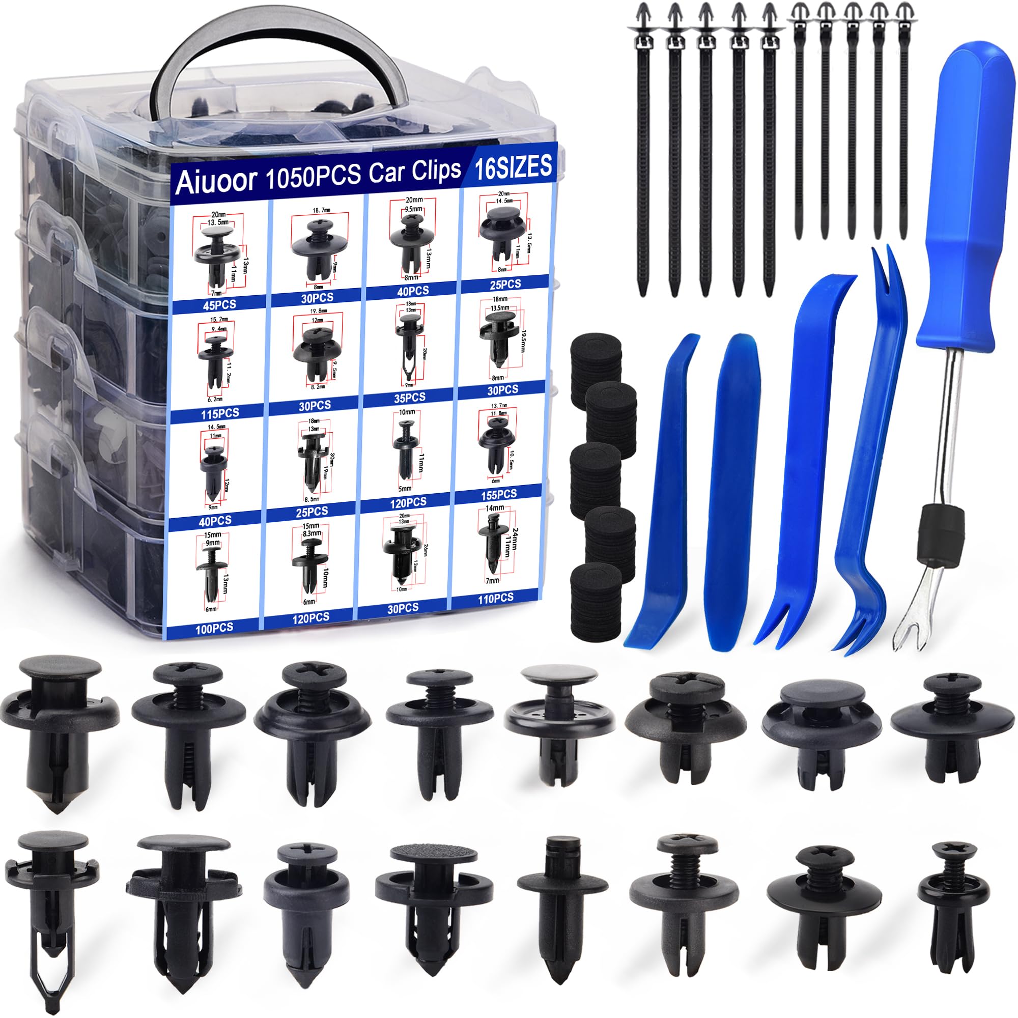 Car Retainer Clips 1105 PCS Car Clip Assortment Kit - Universal Auto ...