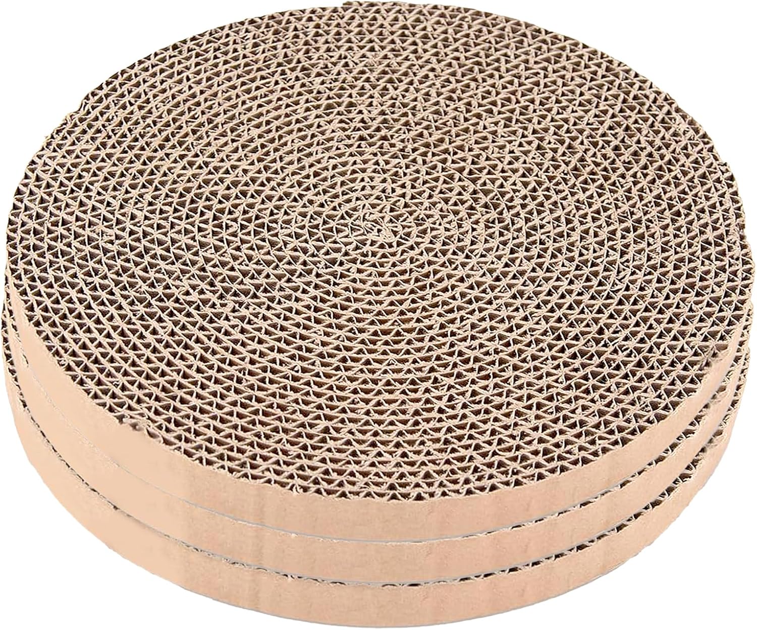 review Scratch and Spin Cat Scratcher Replacement Pads for Active Play, Natural Recycled Corrugated Cardboard, Supports Pet Behaviors, Relieves Stress - 3 Count