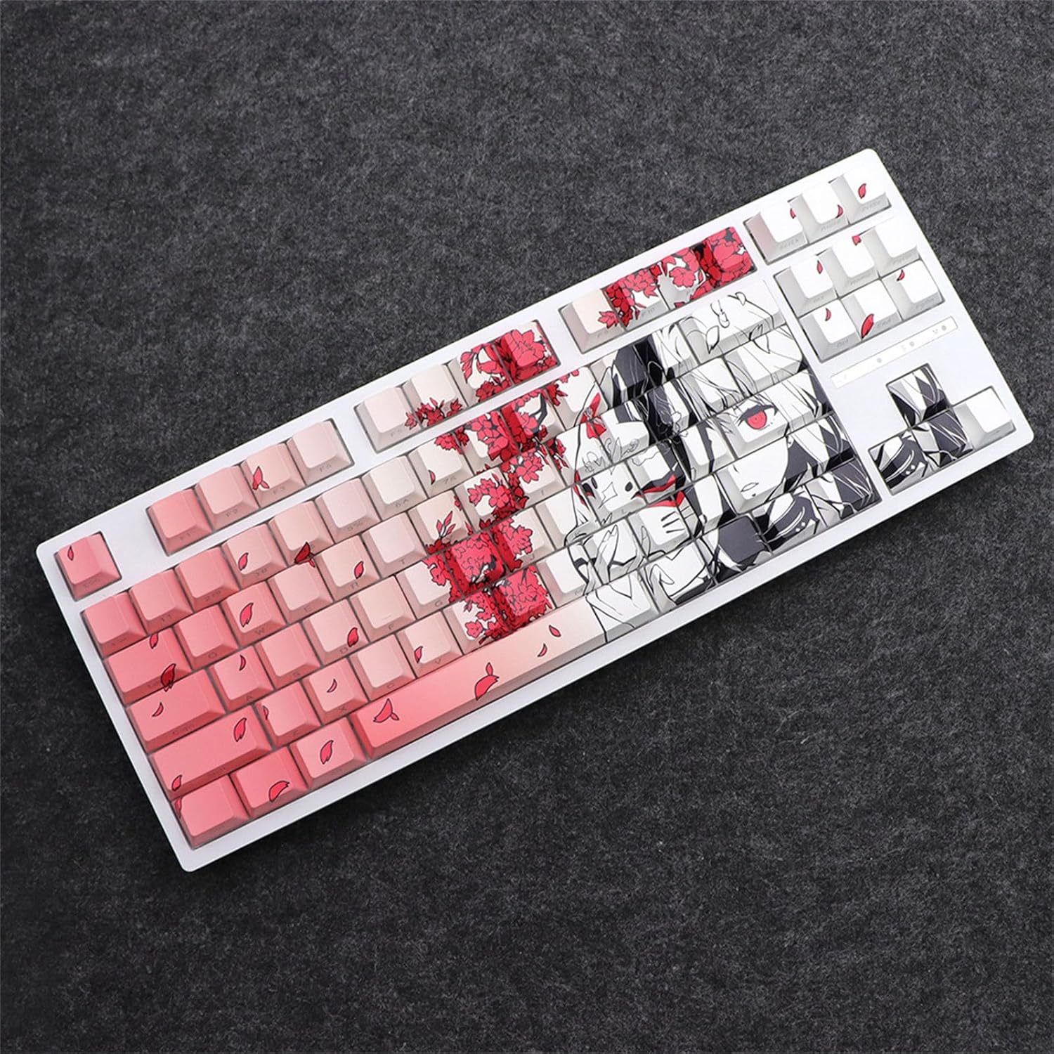 136PCS Keycaps Double Shot Side Print Backlit KeycapsAnime Girl Theme for Mechanical Keyboard 108 96 84 75 68 64 61 Gaming Keyboard Accessories