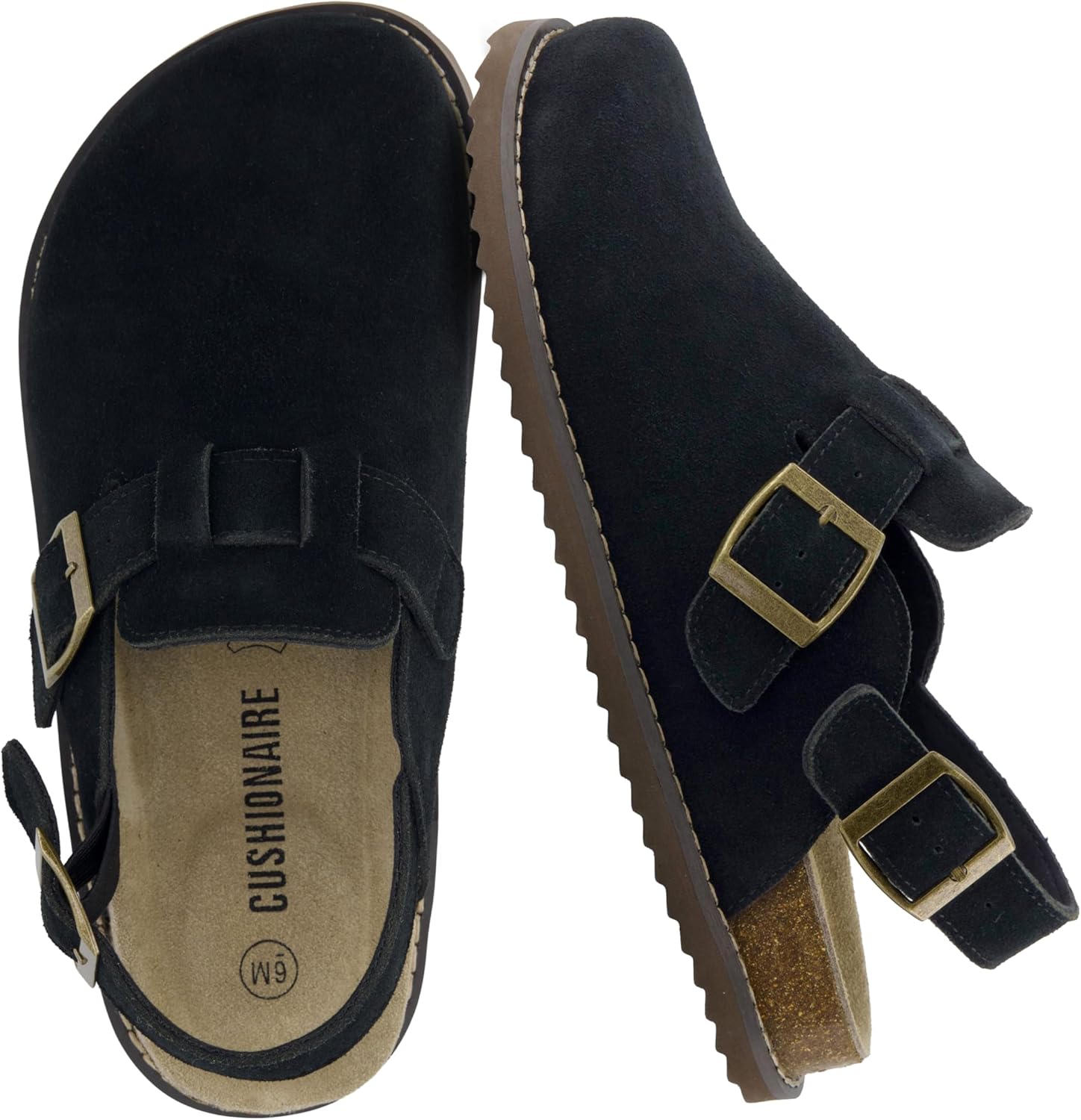 CUSHIONAIRE Brooklyn Suede Womens Slides Comfortable Clog Mules with Adjustable Buckles  Summer Shoes for Women