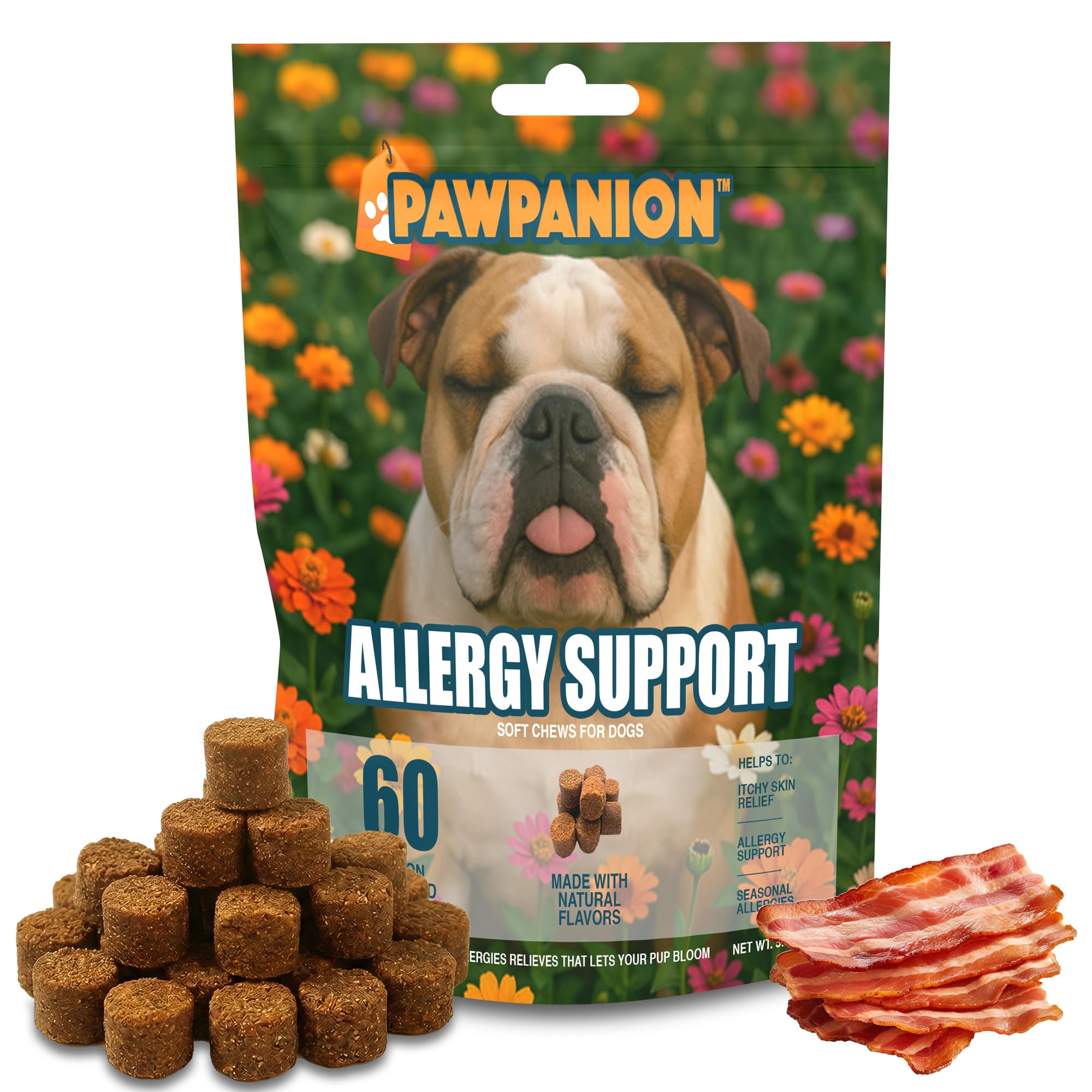 Dog Skin Support Soft Chews with Colostrum, 60 Count