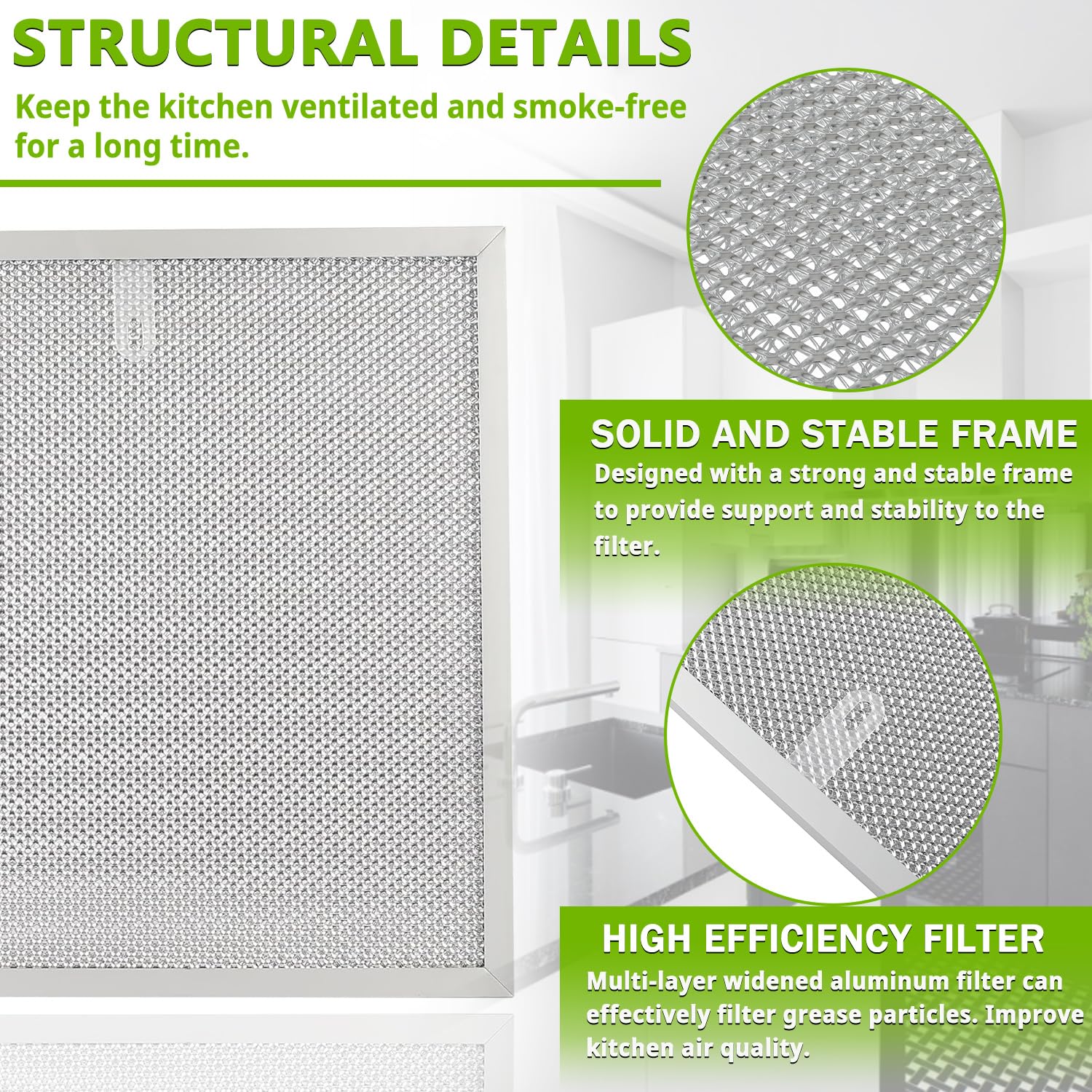 S99010467 99010467 Filtro de repuesto para campana extractora de 5 capas de malla de aluminio, filtro de grasa para campana Broan BXT1 y Nutone AR1 Series (paquete de 2)