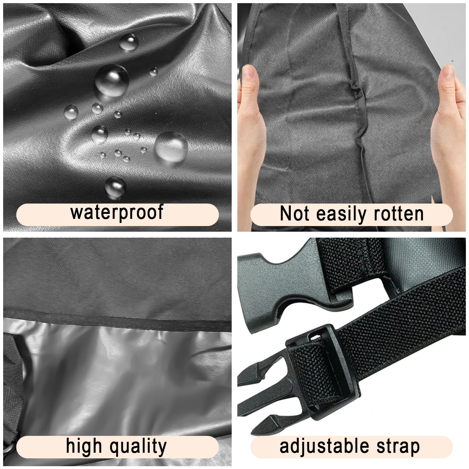 Deichselabdeckung Wohnwagen, Anhängerkupplung Abdeckung mit Klickverschluss, Oxford Gewebe 600D mit PVC Beschichtung, 100% Wasserdicht, Universal Deichselschutzhaube PKW - 4