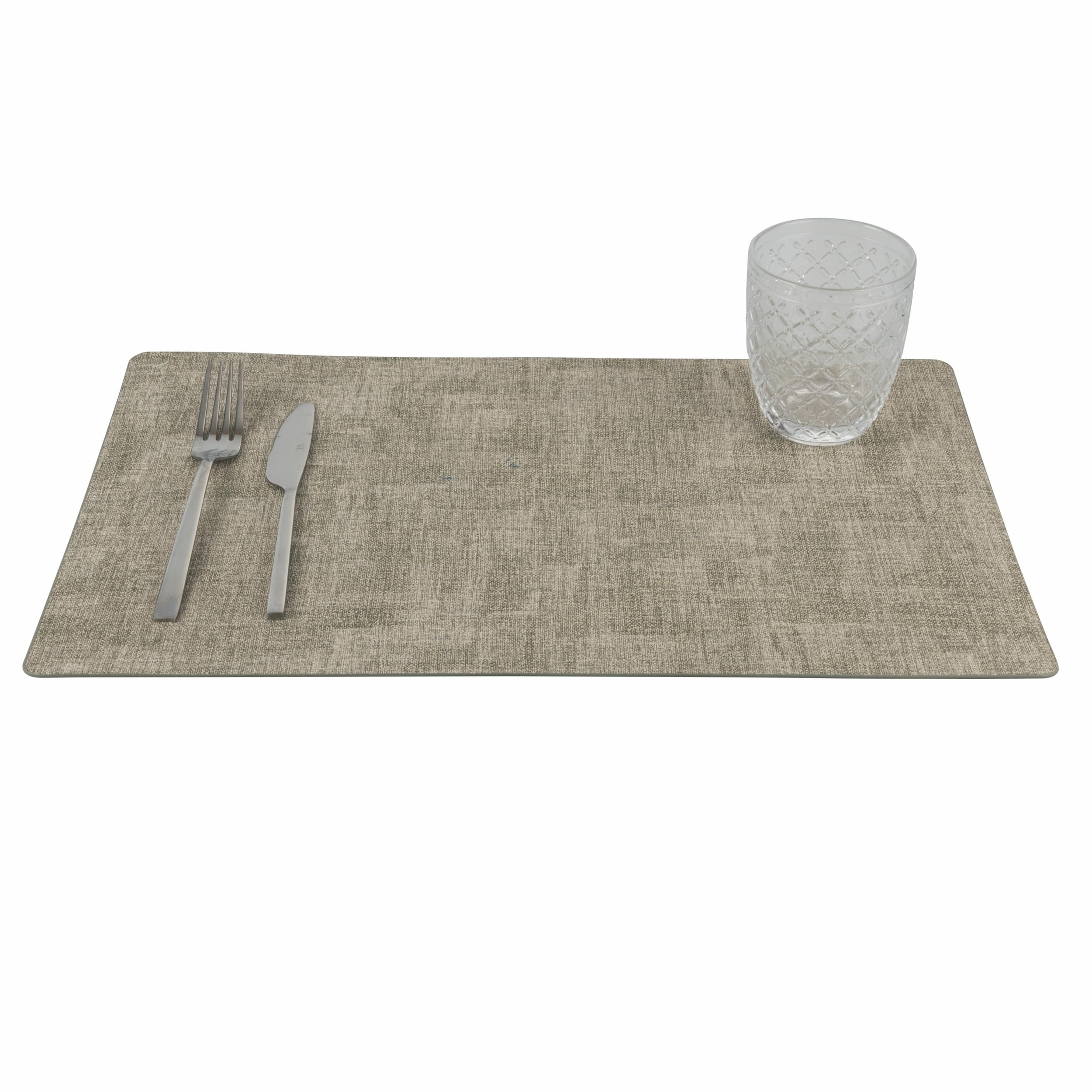 VDE Villa d'Este Home Tivoli 1996 Set of 6 Placemats, 45 x 30 cm, PVC, Soft Touch, Grey, 45x30cm - Image 3