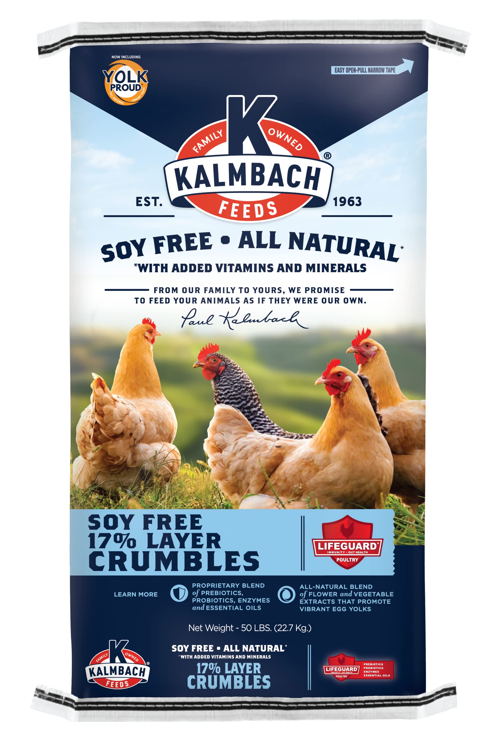 Kalmbach Feeds Soy Free All Natural 17% Layer Crumble for Chickens, 50 lb