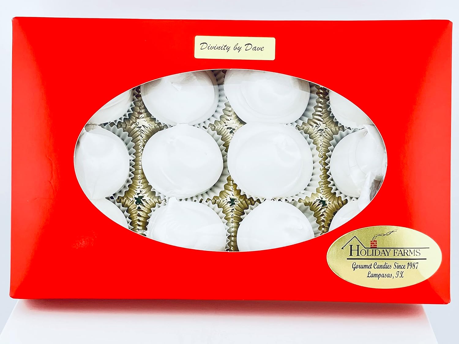 12 Piece Divinity Gift Box (Without Pecans) Old Fashioned Divinity, Just Like Home Made