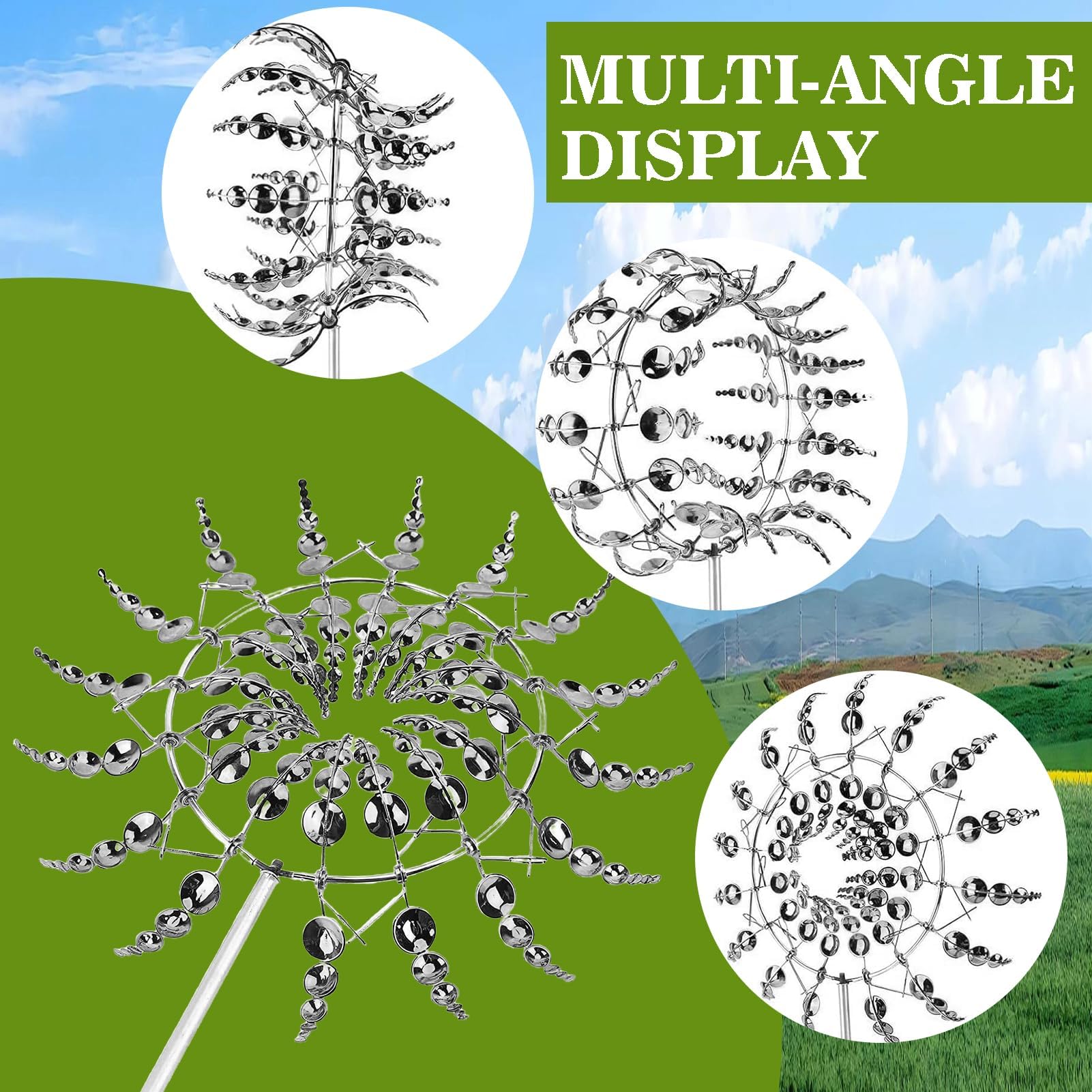 Windmühle Flugzeug Metall Windspinner - Gartendekoration Für Terrasse & Balkon