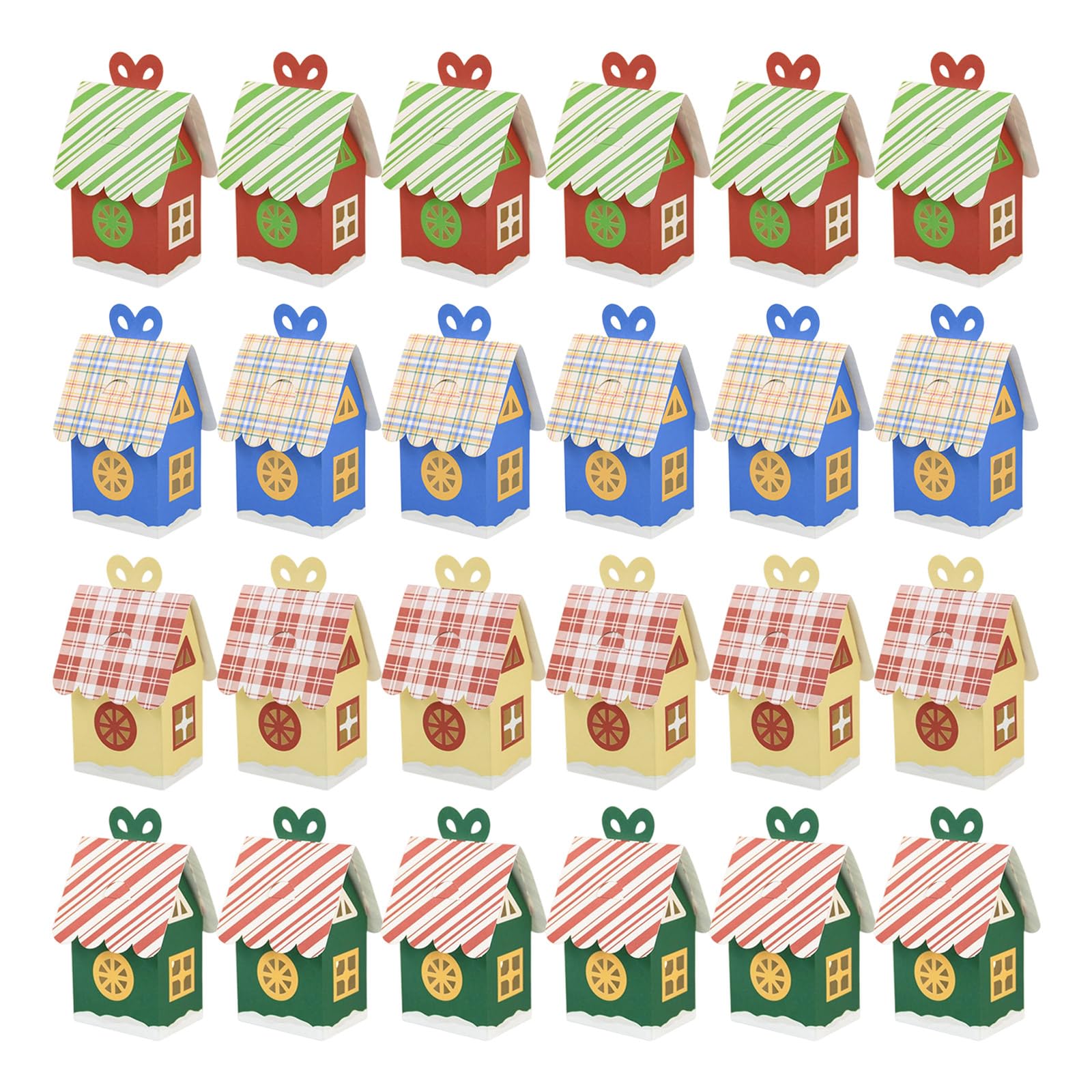 Boîtes cadeaux de Noël pliables en papier pour bonbons et décors de table - Lot de 24