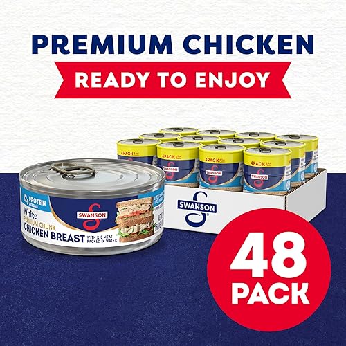Miniatura 112 de Swanson White Premium Chunk Pechuga de pollo enlatada en agua, pollo completamente cocido, lata de 4.5 onzas