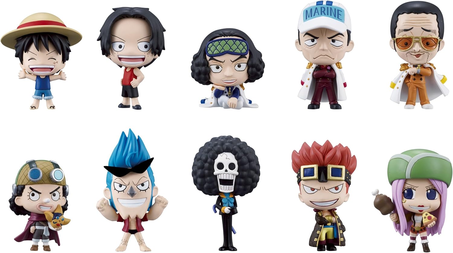 TAMASHII NATIONS Bandai One Piece Deform Master Petite Toy Figures, Set of 10, Volume#3