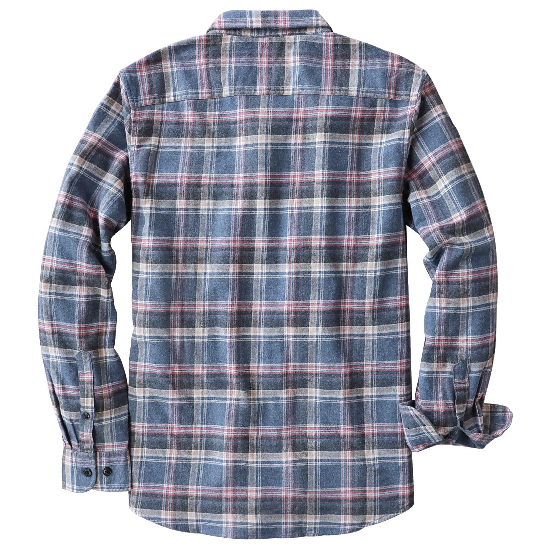 Dubinik® Camicia Uomo Flanella 100% Cotone Quadri Invernale Leggera con Taschino Morbida Comoda