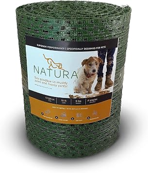 Natura PowerRun Outdoor Artificial Grass for Dogs, Turf Grass Patch Blends in with Natural Grass, Keeps Paws and Homes Clean, 1.5 ft. x 15 ft., Green