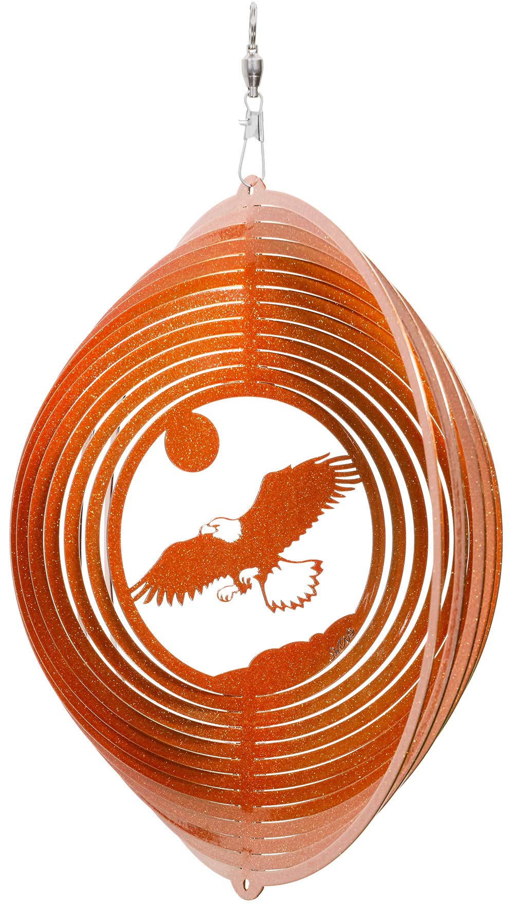 SWEN Products Eagle Circle Swirly Metal Wind Spinner