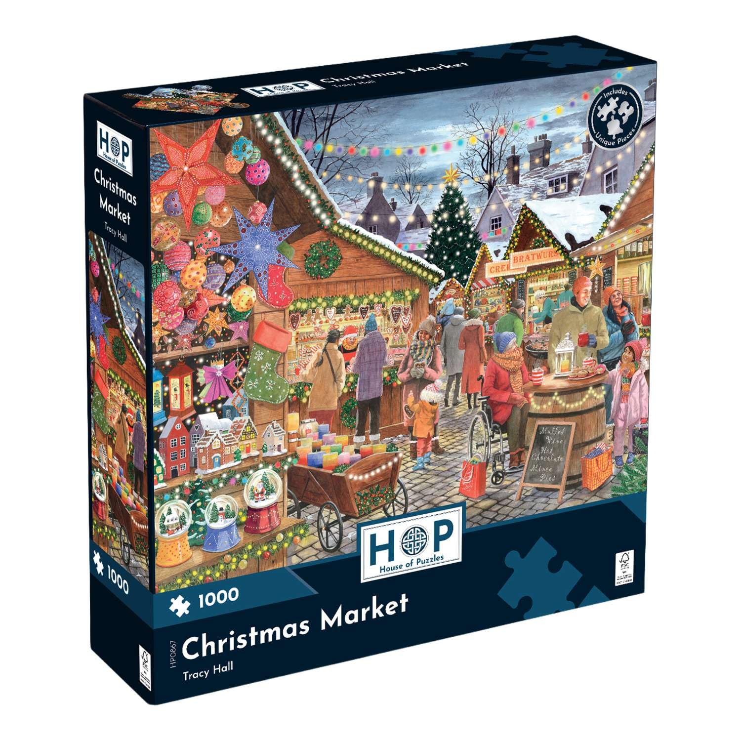 The House of Puzzles Christmas Market 1000 Piece Puzzle | Fun Xmas Puzzles โ image 1
