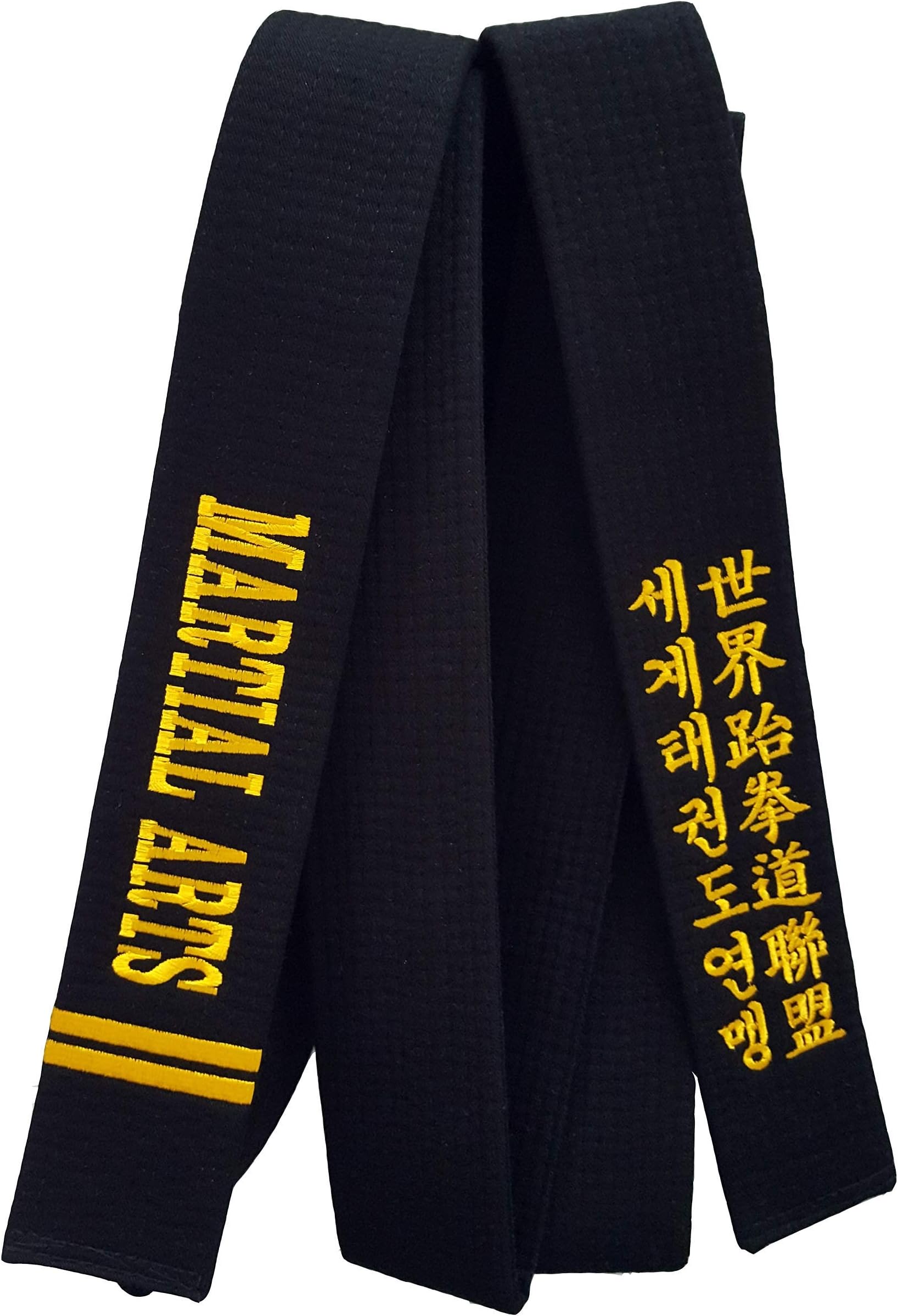 BirsppyBlack Belt Karate, Martial Arts Belt, Taekwondo, Judo, BJJ - Customized Embroidery Black Belt (width 2.0" (5cm), 118" (300cm))