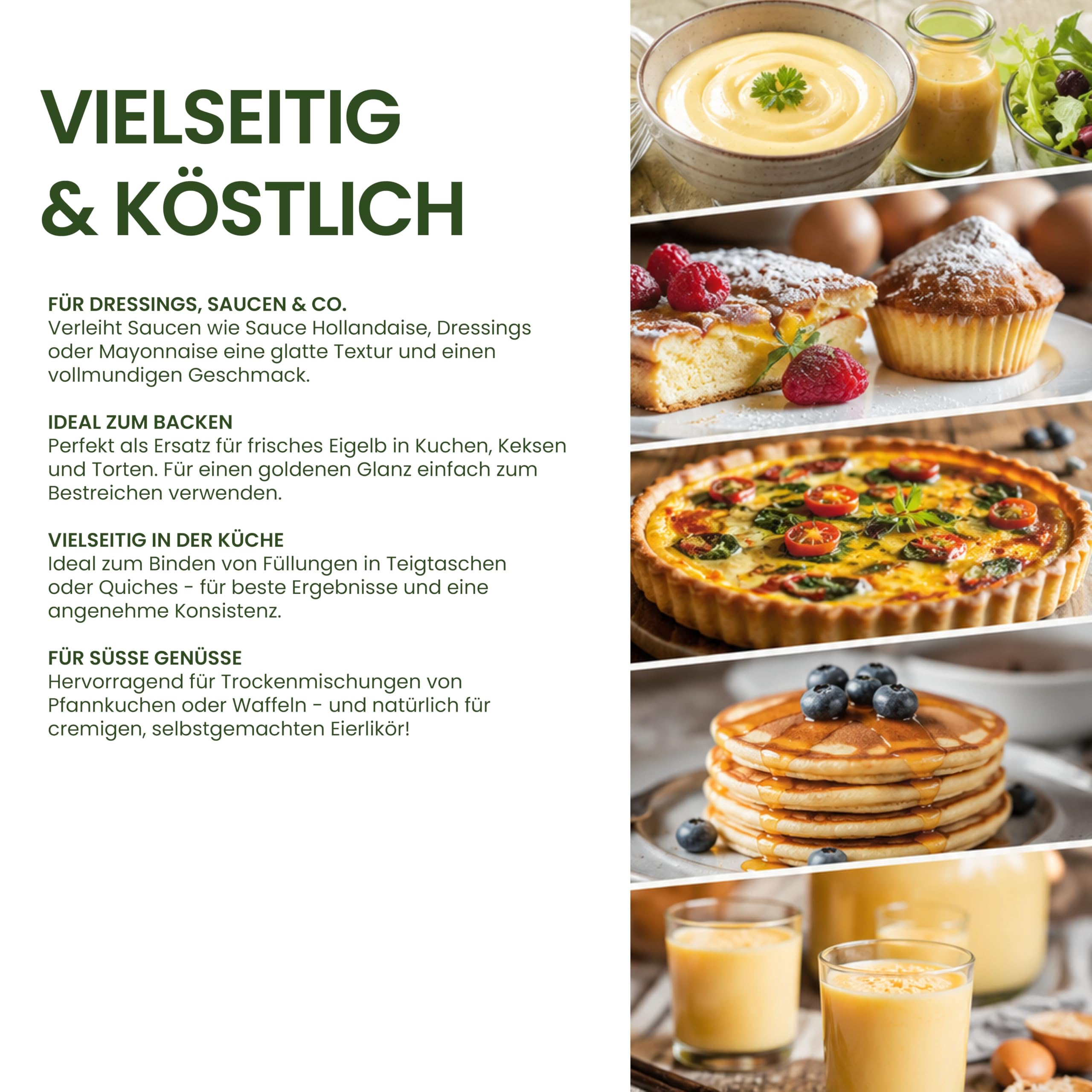 2 kg Eigelb-Pulver | Ei Ersatz | Eipulver sprühgetrocknet | Eigelbpulver | Kochen & Backen | Taste Market