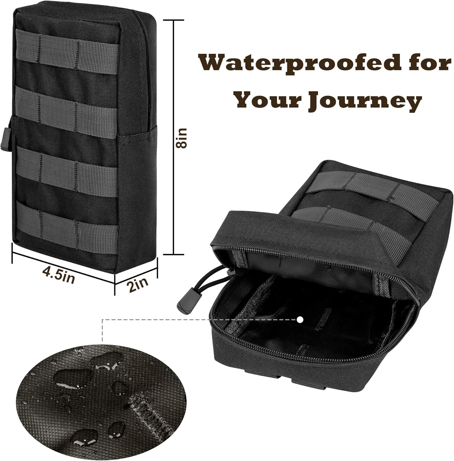 Tactical MOLLE Utility Pouch Kit – EDC Accessories Bag with Phone Holder, Water Bottle Pouch, Medical First Aid Pouch for Outdoor, Hiking, Camping, and Duty Use