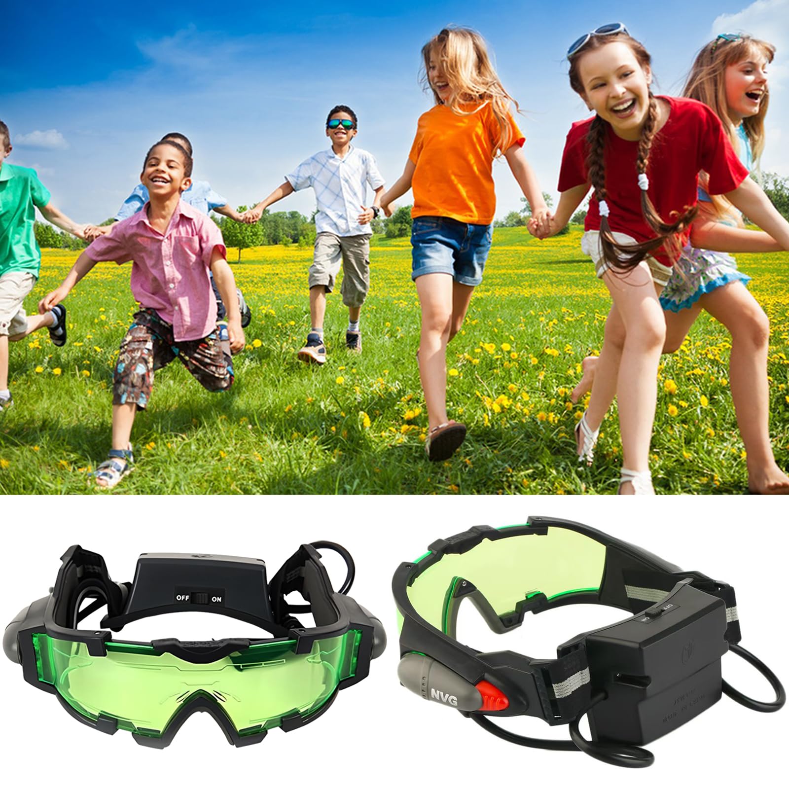 Visione Notturna occhiali,Occhiali per la Visione Notturna Regolabili Occhiali Per La Visione Notturna Impermeabili per Bambini