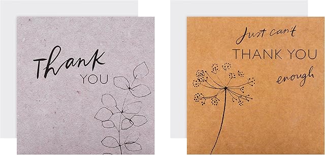 Hallmark Thank You Cards - Pack of 10 in 2 Classic Designs, Grey & Brown,25566740