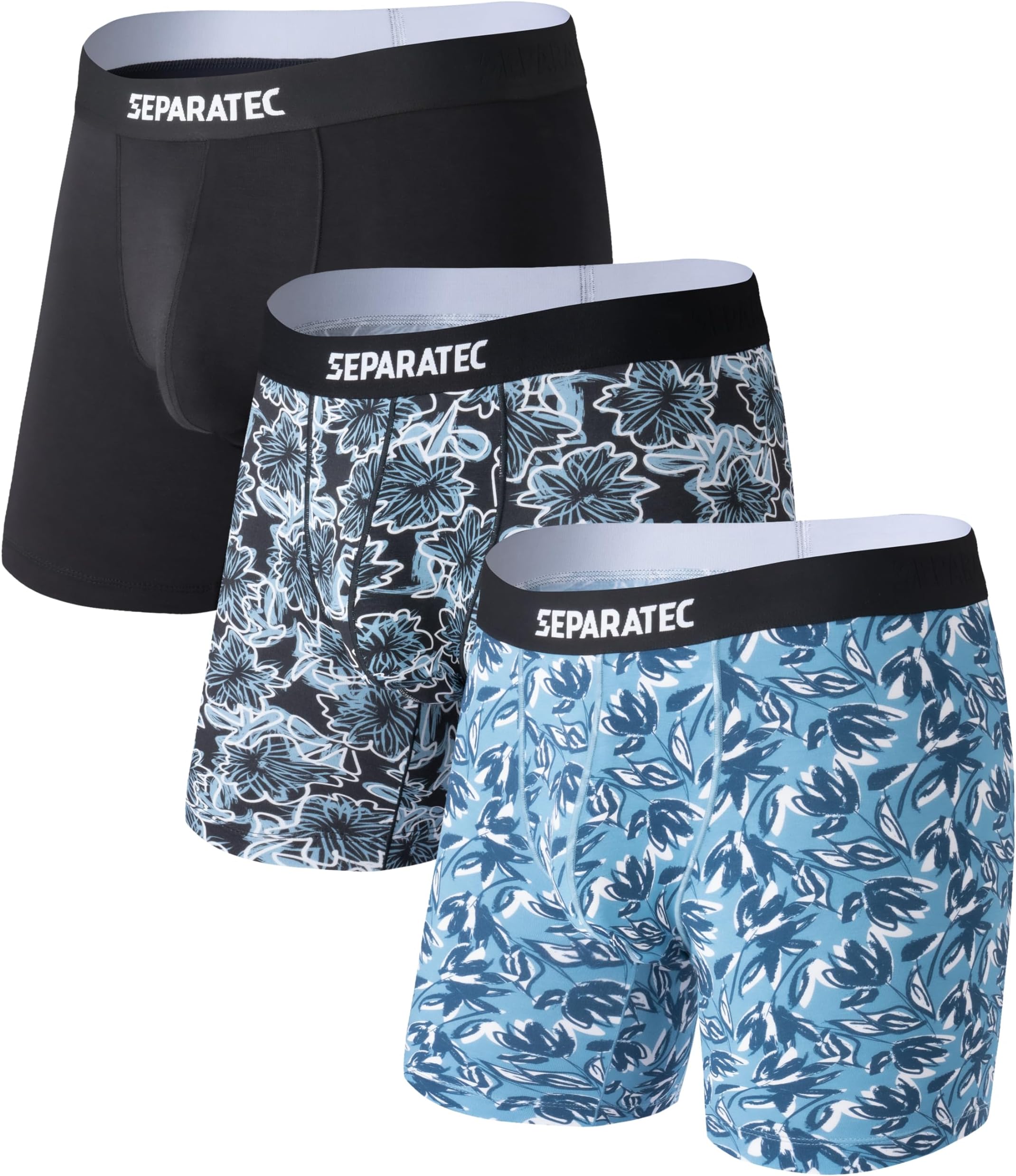 Mens Underwear with Pouch Moisture Wicking Dual Pouch Boxer Briefs Breathable Cool Rayon from Bamboo Underwear Men