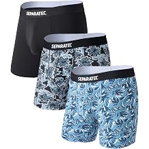Separatec Mens Underwear Dual Pouch Boxer Briefs Ultra Soft Breathable Rayon from Bamboo Moisture Wicking Underwear Multipack