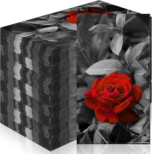 Miniatura 8 de Paquete de 100 servilletas florales desechables de papel de 2 capas decorativas para cena, servilletas de cóctel de flores para baño, inodoro,