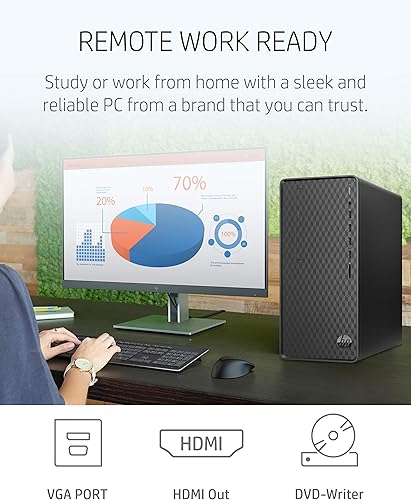 Miniatura 4 de HP Escritorio premium más nuevo, procesador AMD Ryzen 5 5600G, 12 GB de RAM, 512 GB de almacenamiento SSD, Windows 11 Home, rendimiento de alta