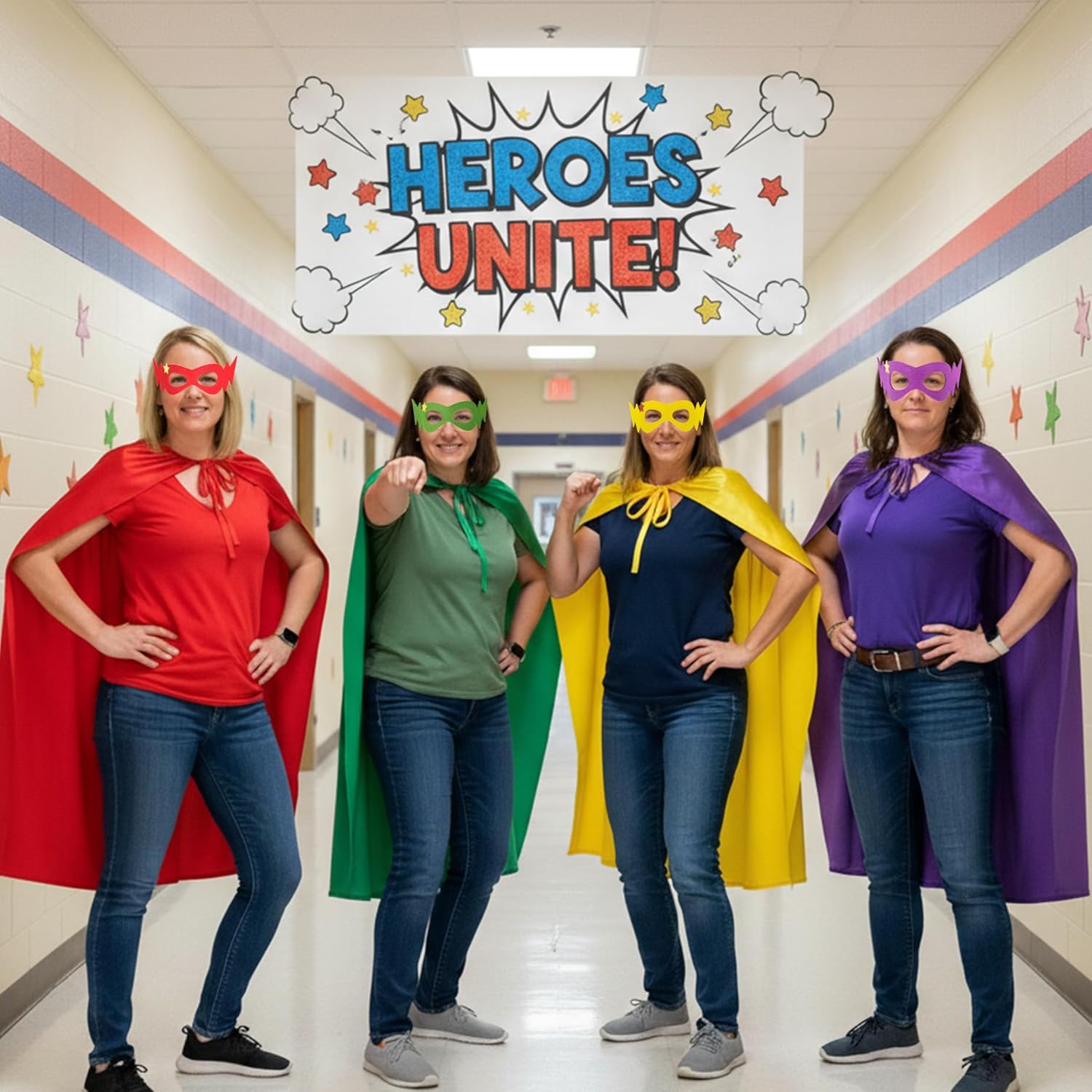D.Q.Z Bulk Superhero-Capes and Masks for Adults 14 Sets Superhero Party Capes Dress Up Costume for Birthday Team Building