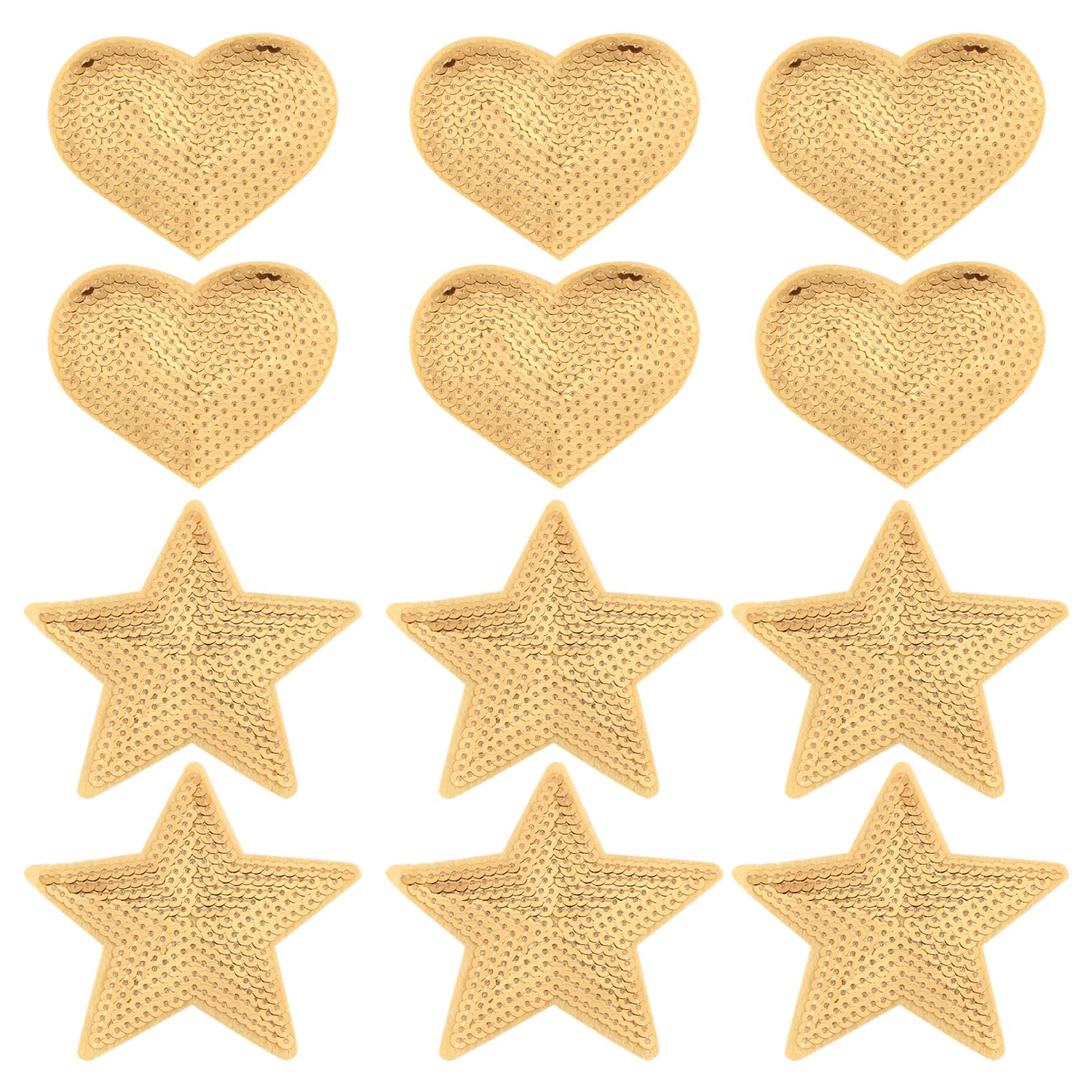 Nidhfg Gold 12 Pieces Of Star Patch Patch, Sequin Cloth Patch, Clothing Decorative Materials, Glitter Cloth Patch, Suitable For Clothes, Hats, Backpacks.