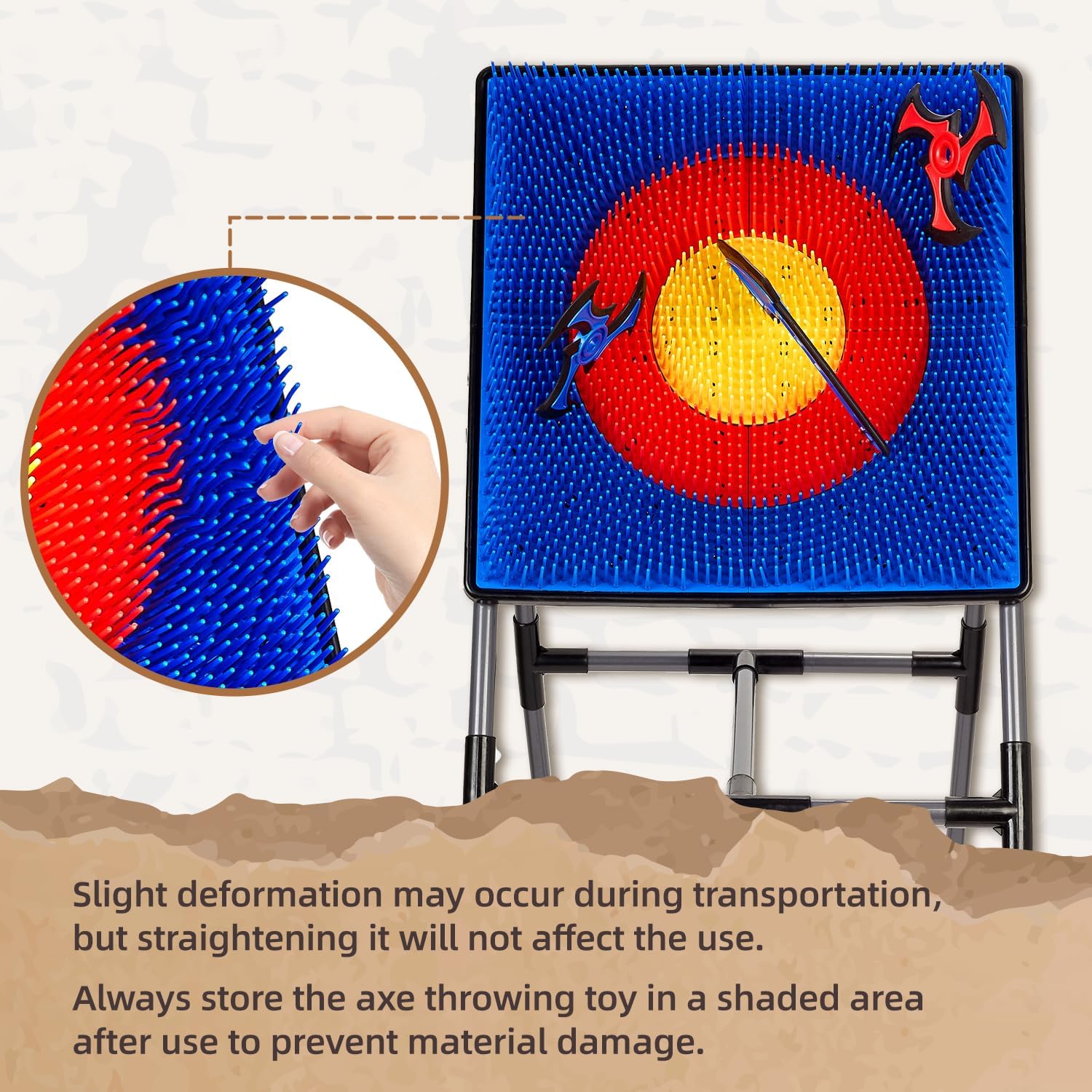 Axe Throwing Game for Backyard, Axe Throwing Target Set Games with 6 Axes & 6 Dart Bristle Target,Indoor Outdoor Yard Game for Kids 3-12 Activity Carnival Games - Image 7