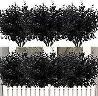 Vista 12 de RECUTMS - 8 ramas de flores artificiales, eucalipto artificial realistas, resiste rayos ultravioleta, para jardín, patio, boda, oficina y casa