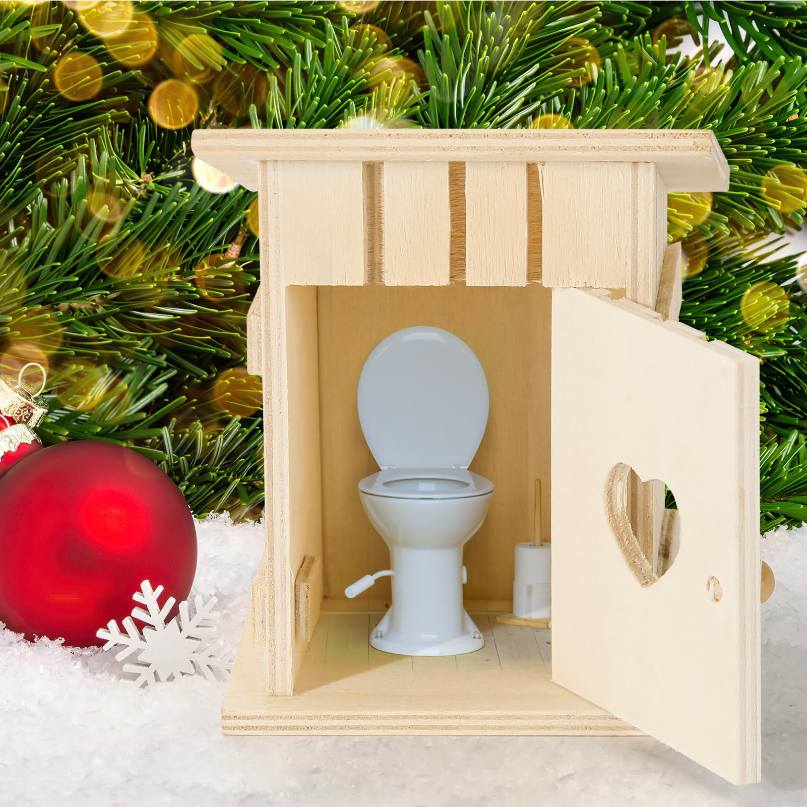 Miniatur Toilettenhäuschen Mit 4 Rollen Klopapier - Wichtel Accessoire Für Puppenhäuser & Deko