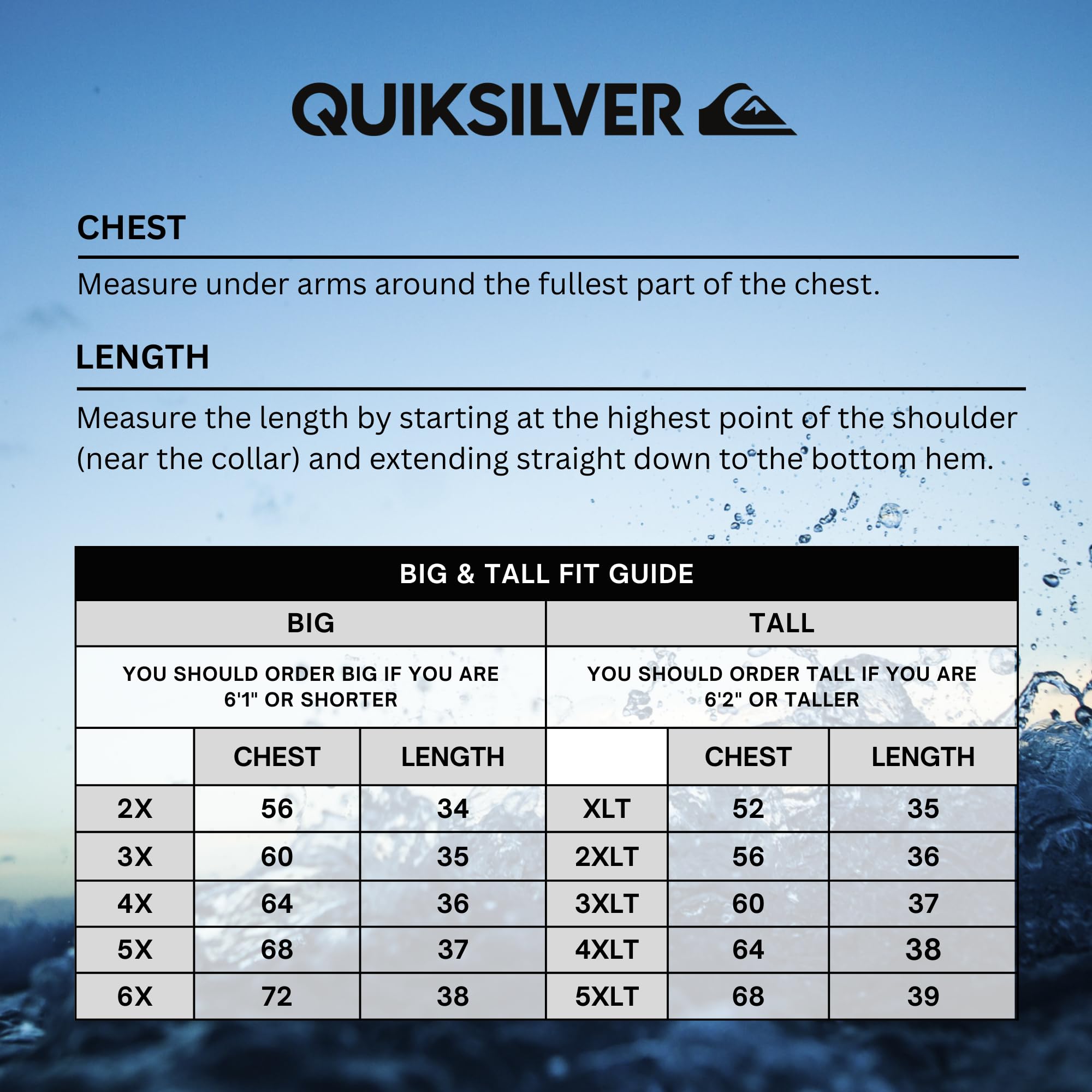 Quiksilver Duże i wysokie koszulki dla mężczyzn - męska bawełniana koszulka z krótkim rękawem i okrągłym dekoltem