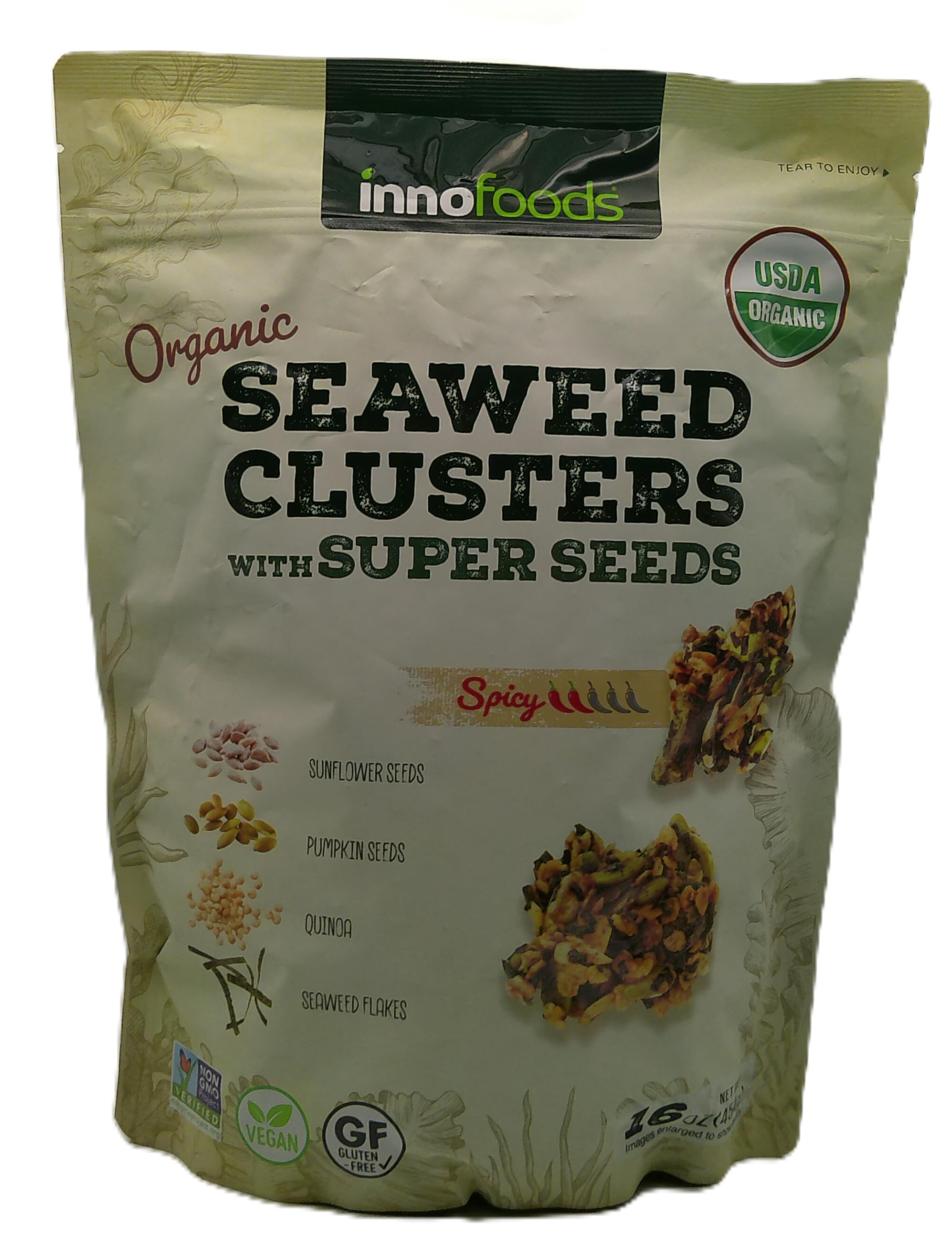 Innofoods Organic Seaweed Clusters with Super Seeds, 16 oz, Vegan, Gluten FreeUSDA Organic