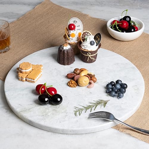 Miniatura 8 de Koville Lighe - Tabla de cortar de piedra de mármol gris, masa antiadherente y tablas de cortar para encimera de cocina, tabla de queso de mármol de