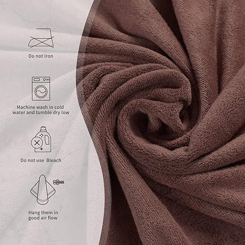 Miniatura 5 de MERRY HOME Juego de 6 toallas de baño de microfibra de 27 x 55 pulgadas, ultra suaves y absorbentes, de secado rápido, para baño, piscina, spa y