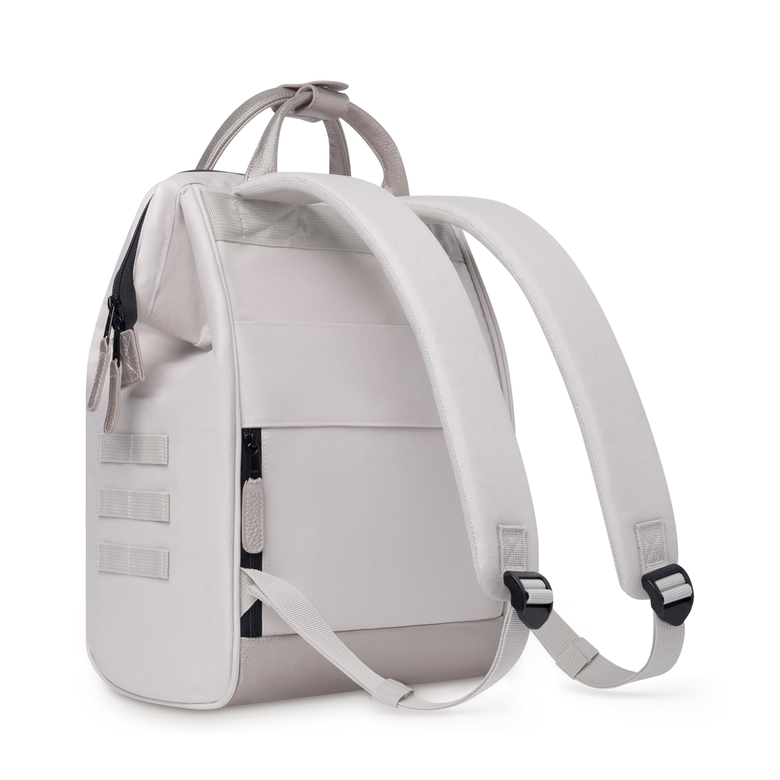 CABAIA - Sac à Dos Adventurer Alger - Medium 18L - Déperlant - Compartiment Ordinateur Portable 13" - 2 Poches - Certifié Vegan - Sac Voyage, Affaires, École pour Homme et Femme - Beige
