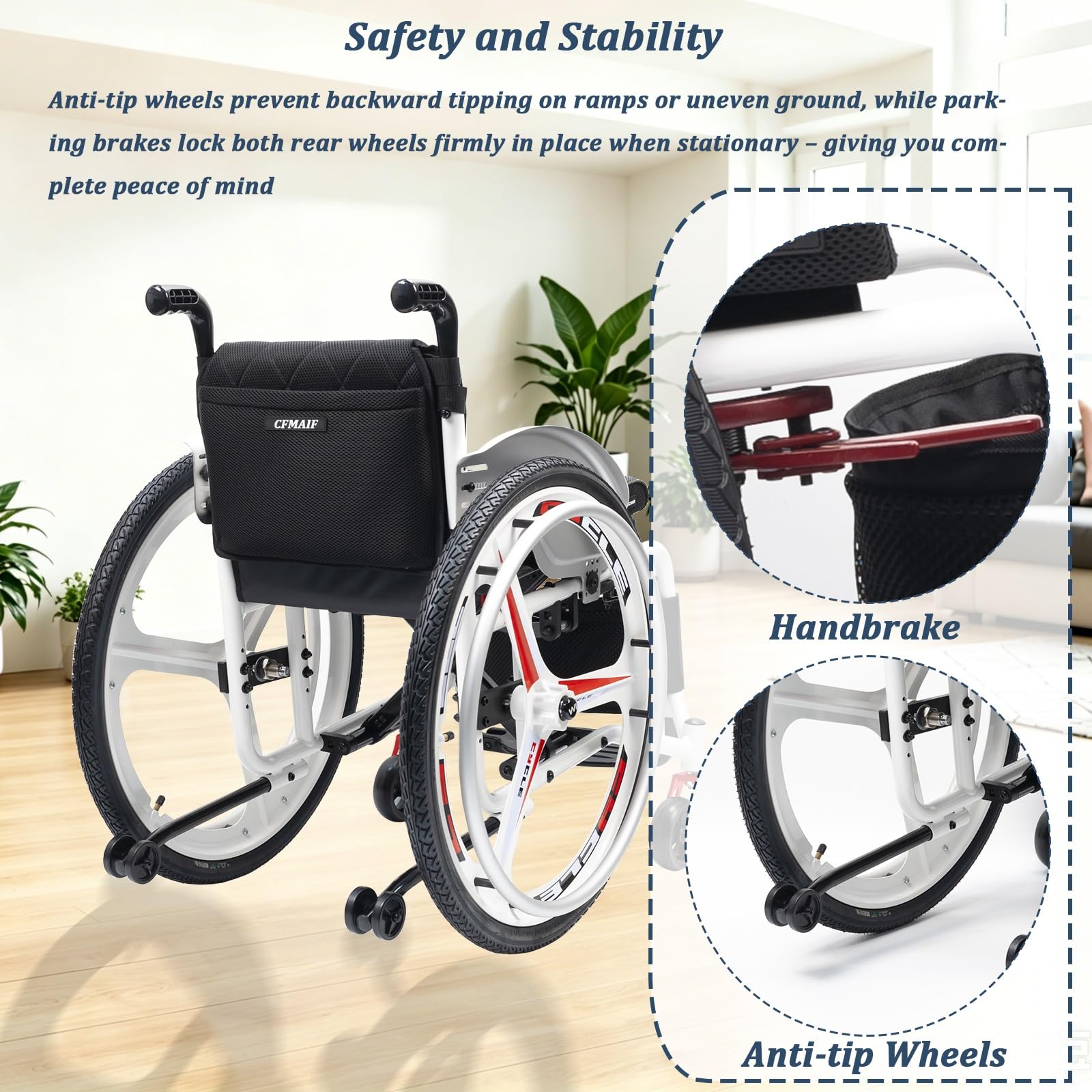 Silla de ruedas plegable ligera, de Aluminio para Adultos, Autopropulsable, Viaje de embarque portátil, reposapiés abatible(A,43cm/16.9in Seat)