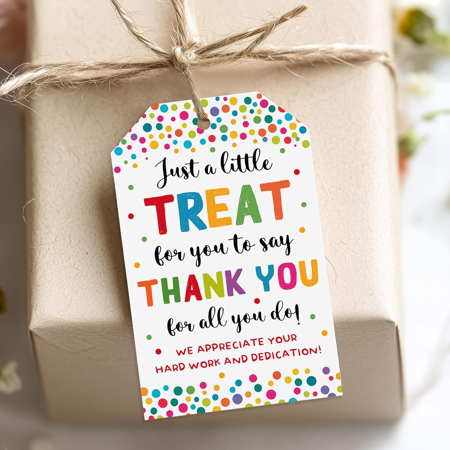Treat for You to Say Thank You for All You Do Gift Tag We Appreciate You Christmas Gift Tags with String Employee Appreciation Company Staff Christmas Holiday Favor Tags Pack of 20 (Appreciate A) - Image 3
