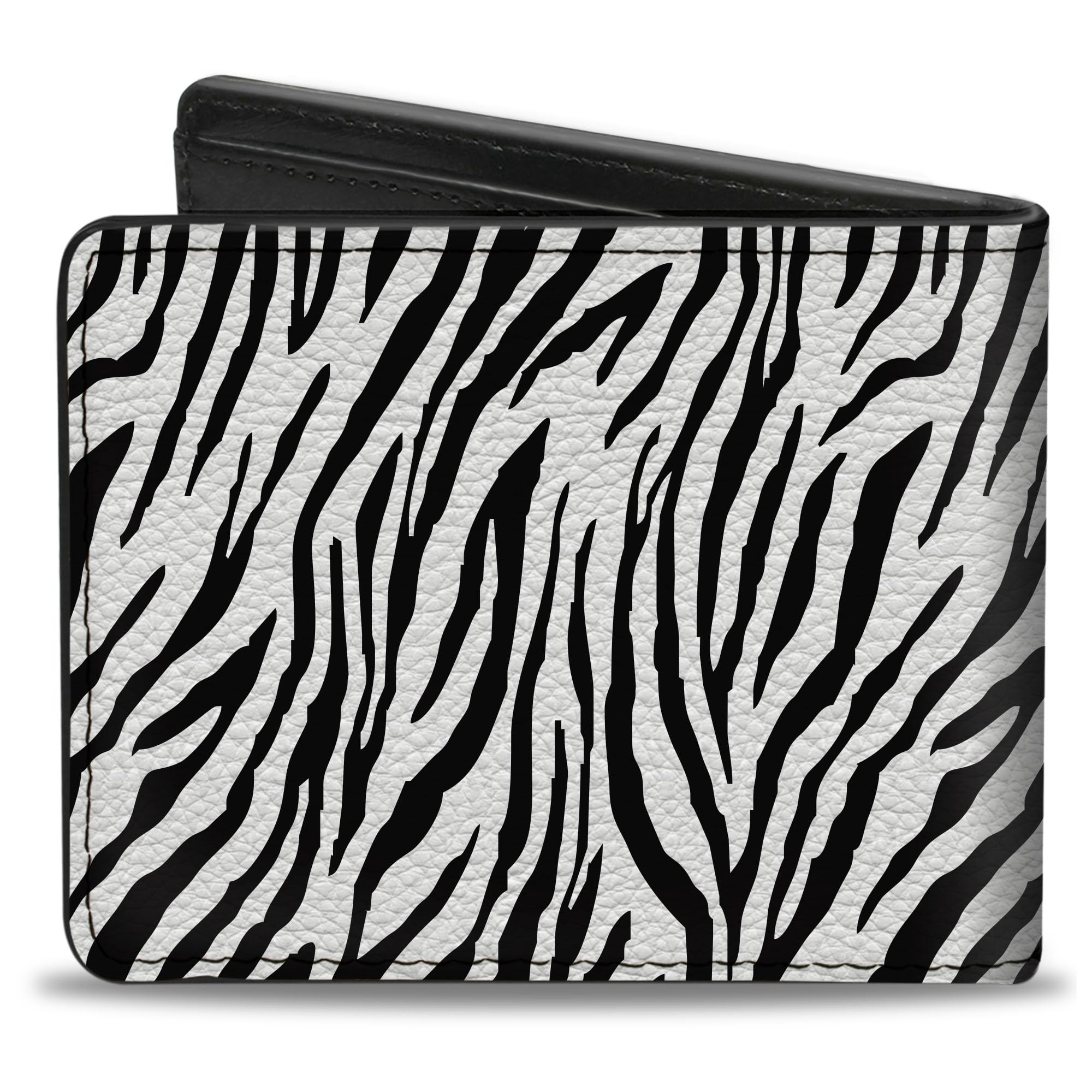 Buckle-Down Men's Wallet, Bifold, Zebra White, Vegan Leather, Multi, 4.0