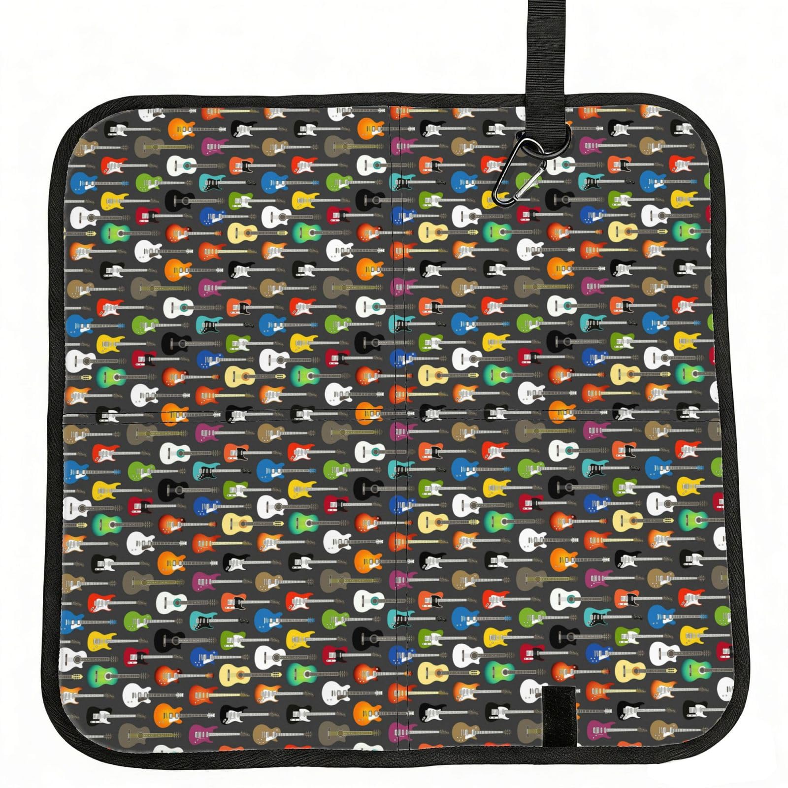 ERCgad Color Acoustic And Guitars Print Foldable Seat Cushion Portable Chair Pad Lightweight Travel Outdoor Office Home