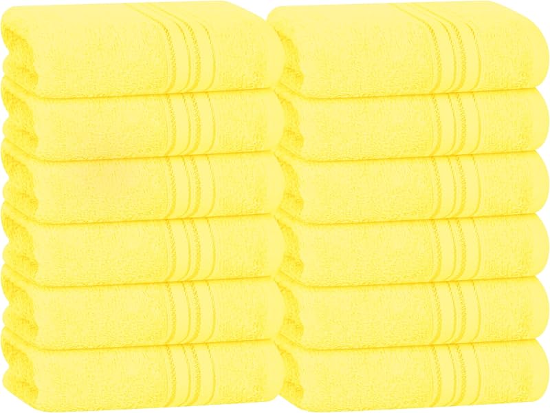 Panos de algodão BOUTIQUO, 12 unidades, 30,48 cm x 30,48 cm, Lime Yellow