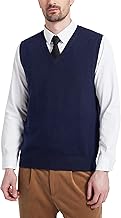 Kallspin Men's Wool Blend V-Neck Sleeveless Pullover Vest