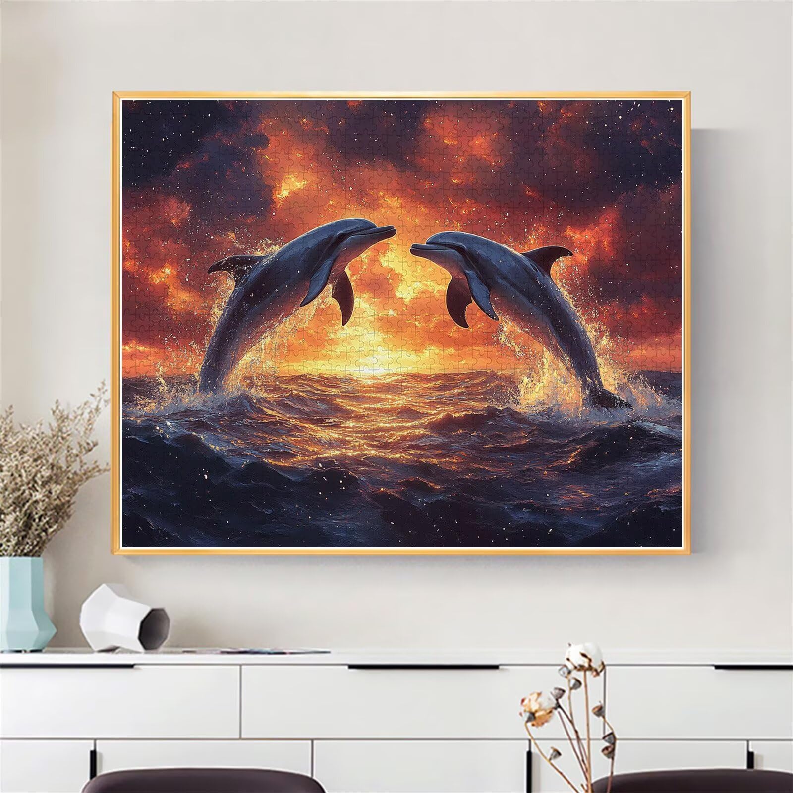 Delphin Puzzle für Erwachsene Kinder Anspruchsvoll 5000 Teile Impossible Klassische Puzzles Schwer Tier ab 8 9 10 Jahre Mädchen Jungen Jigsaw Kunst Educa,für Dekoration und Geschenke 105x156cm t-181