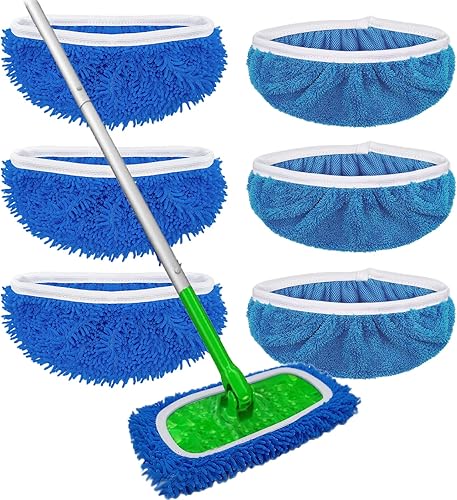 Miniatura 10 de 4 almohadillas de microfibra reutilizables lavables para trapeador, almohadillas húmedas compatibles con Swiffer Sweeper, paños de barrido seco,